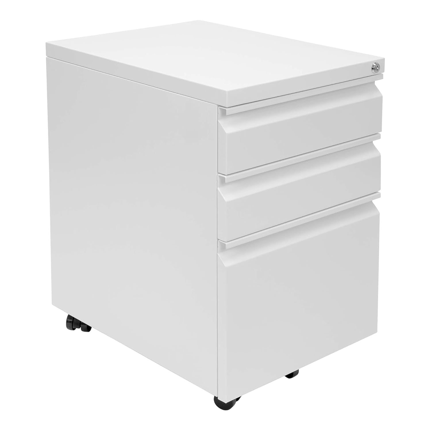 Drawer Pedestal Cabinet - 3 Drawer File Cabinet with Lock