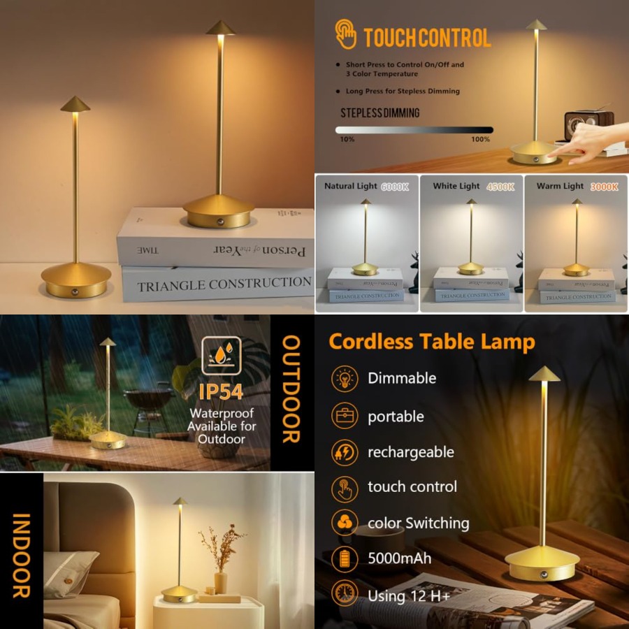 Desk Lamp Led - Cordless Table Lamp Set of 2,