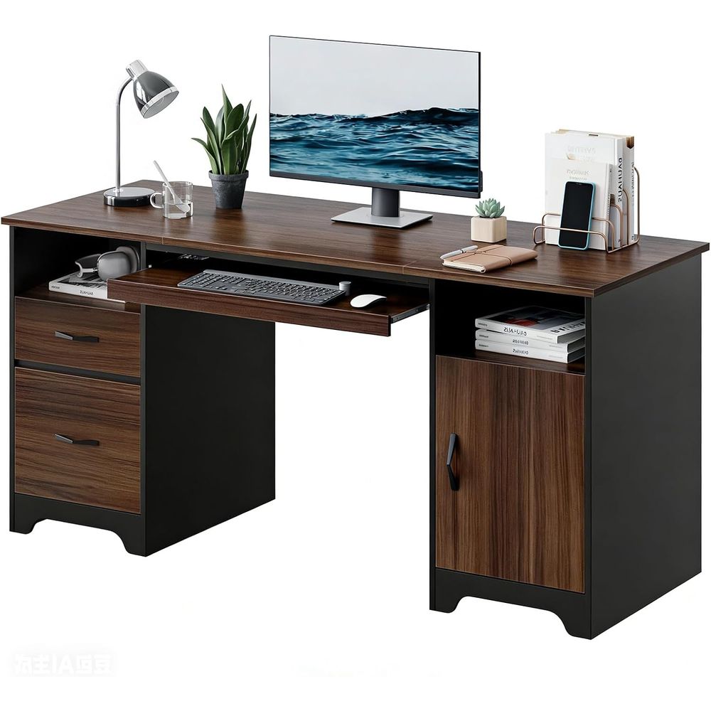 Drawer Pedestal Cabinet - 59 Executive Desk with 2 Drawers,