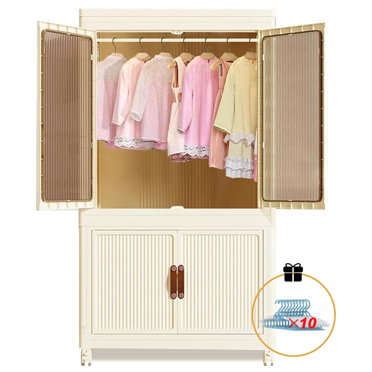 Home Office Furniture - Foldable Wardrobe Cabinet with Wheels, Bardrobe