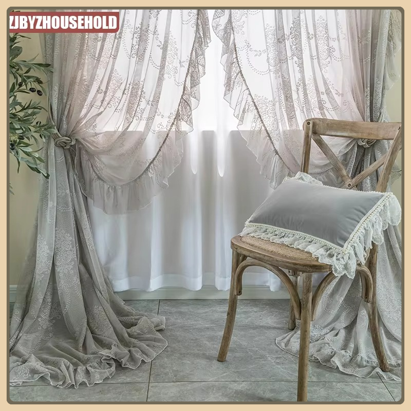 Home Office Romance - Vintage Lace Sheer Curtains for Living