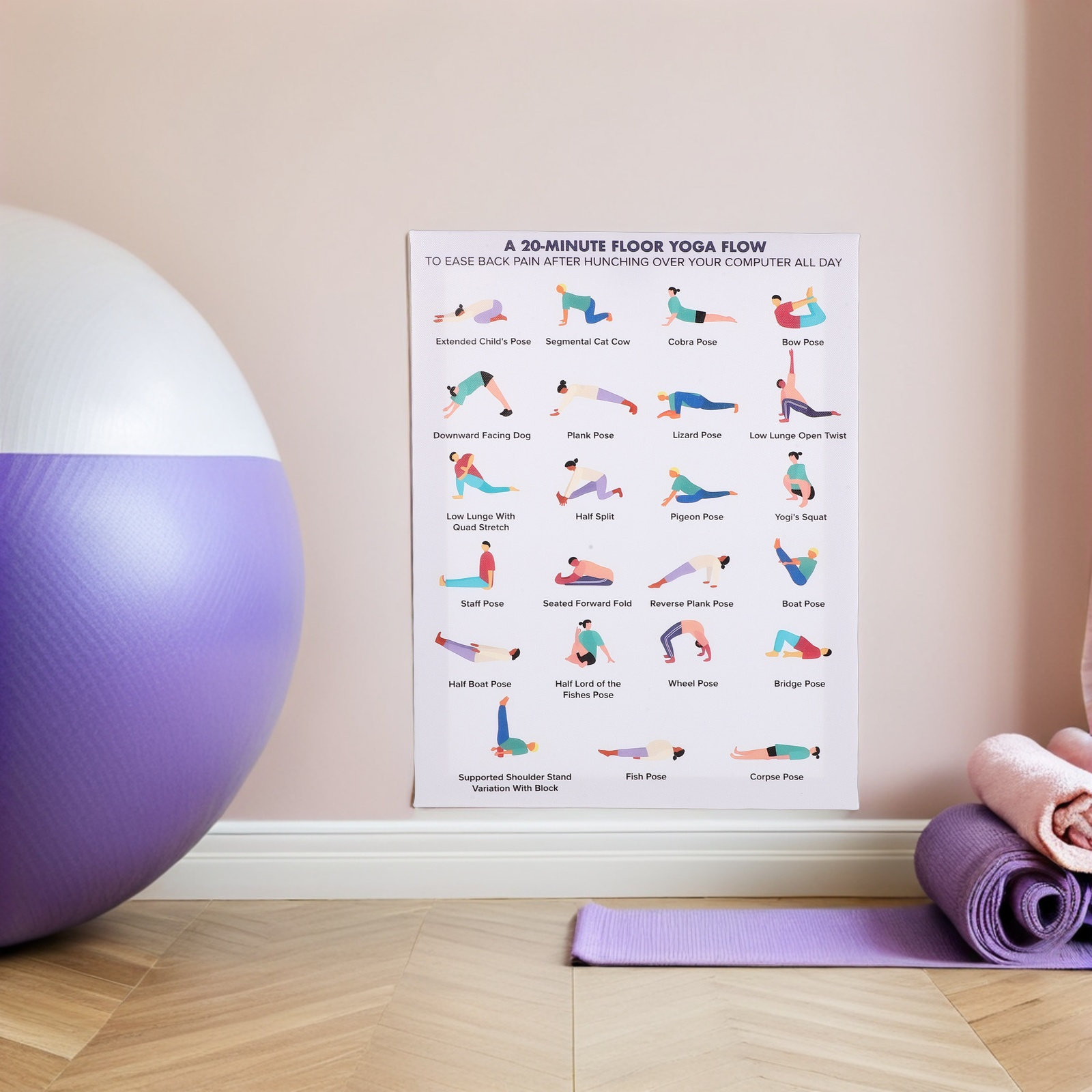 Yoga Poster Wall Art Bundle Mo - Home Office Furniture 리뷰 및 가격