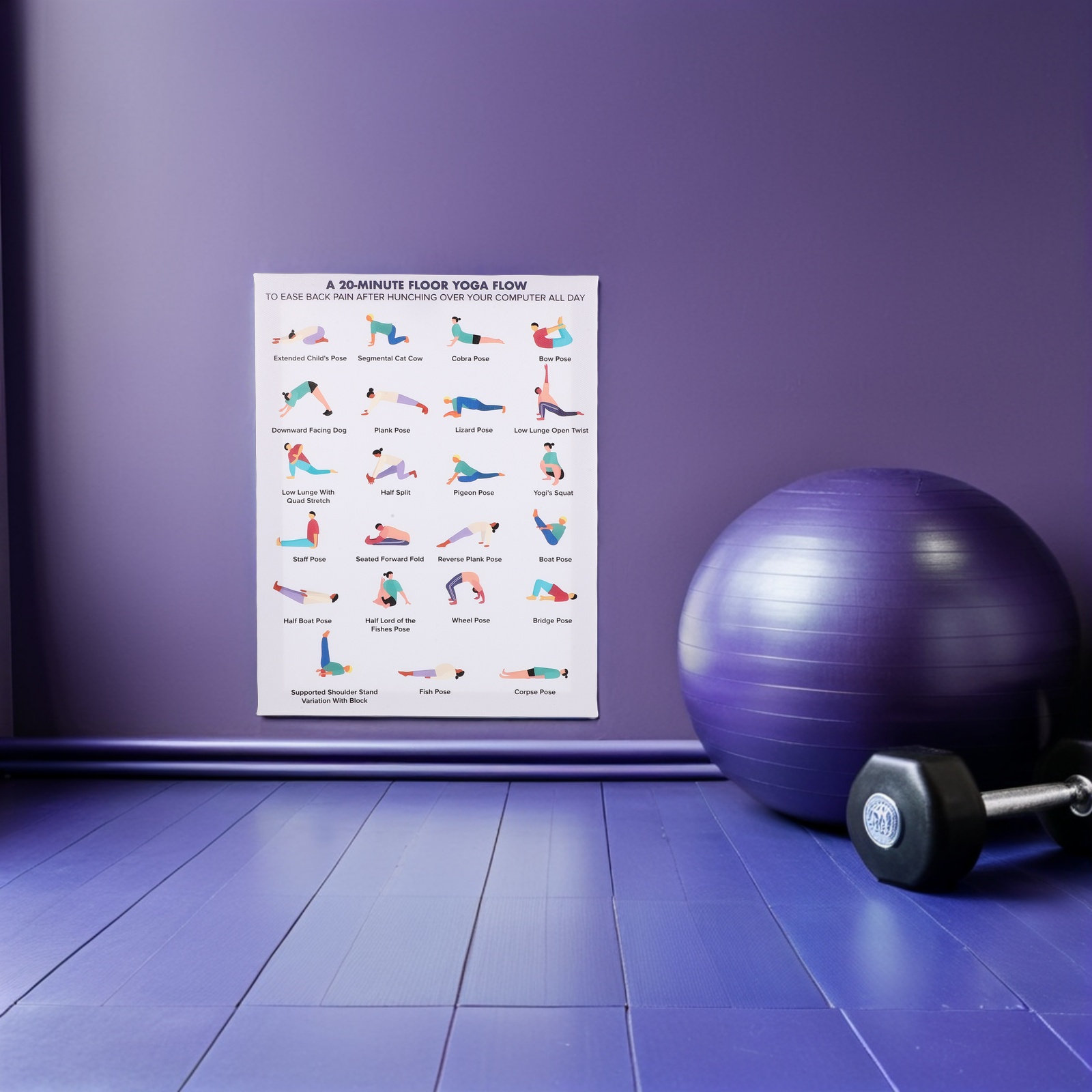 Yoga Poster Wall Art Bundle Mo - Home Office Furniture 리뷰 및 가격