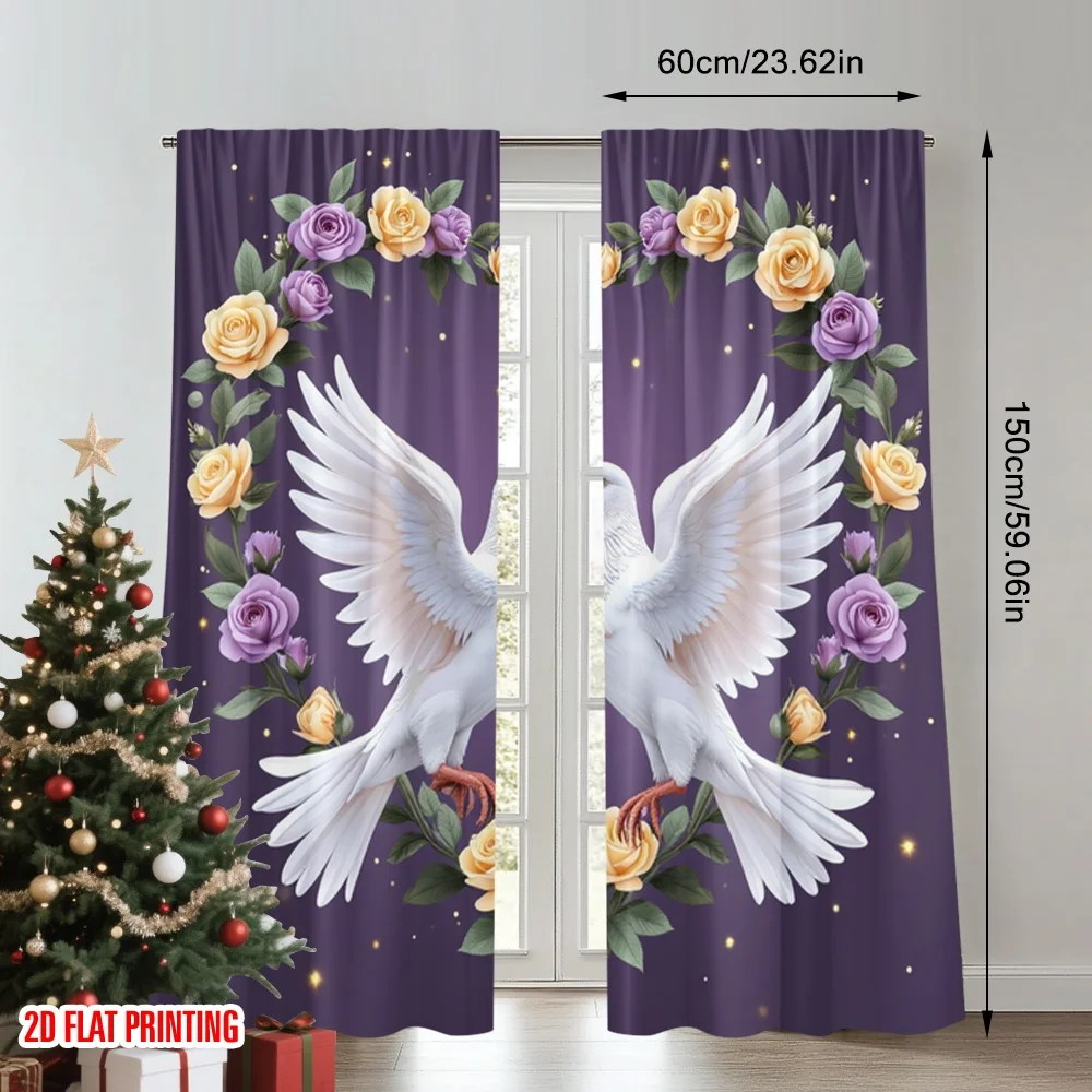 2pcs 2D flat printing Curtain  - Home Office Romance 리뷰 및 가격