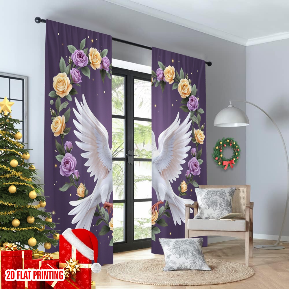 2pcs 2D flat printing Curtain  - Home Office Romance 리뷰 및 가격