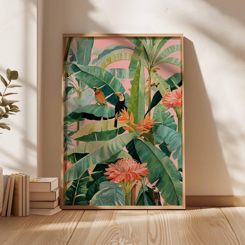 1pc Retro Tropical Canvas Post - Home Office Furniture 리뷰 및 가격