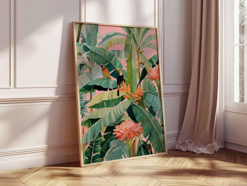 1pc Retro Tropical Canvas Post - Home Office Furniture 리뷰 및 가격