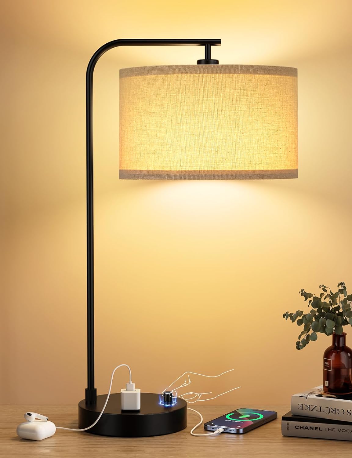 Tall Table Lamp with USB Port  - Desk Lamp Led 리뷰 및 가격