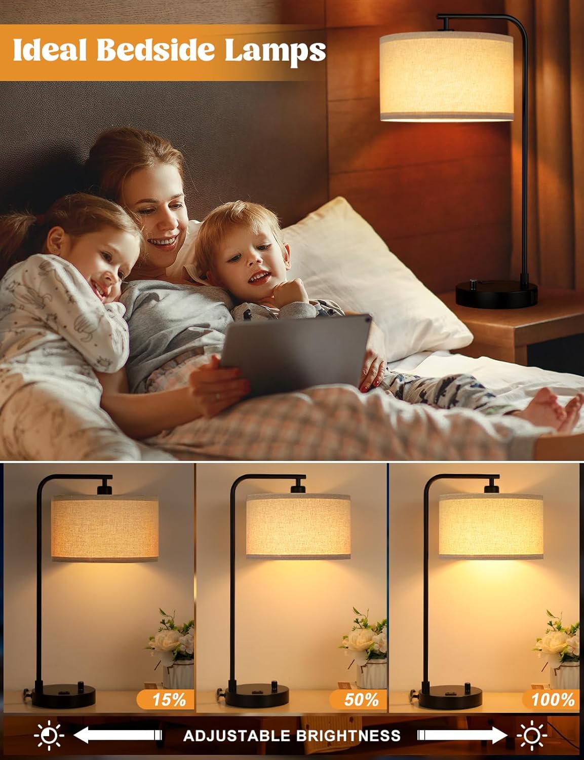 Tall Table Lamp with USB Port  - Desk Lamp Led 리뷰 및 가격