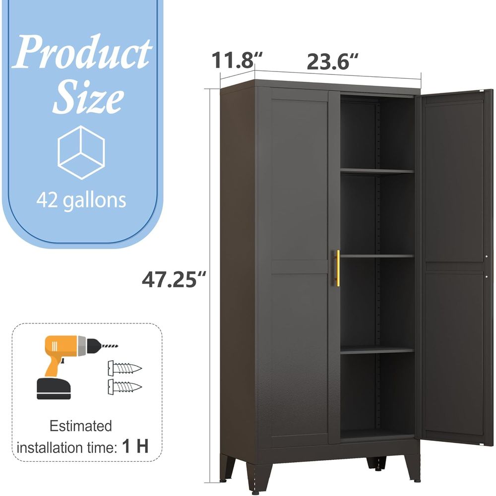 48 Metal Cabinet with 3 Adjust - Home Office Kitchen 리뷰 및 가격