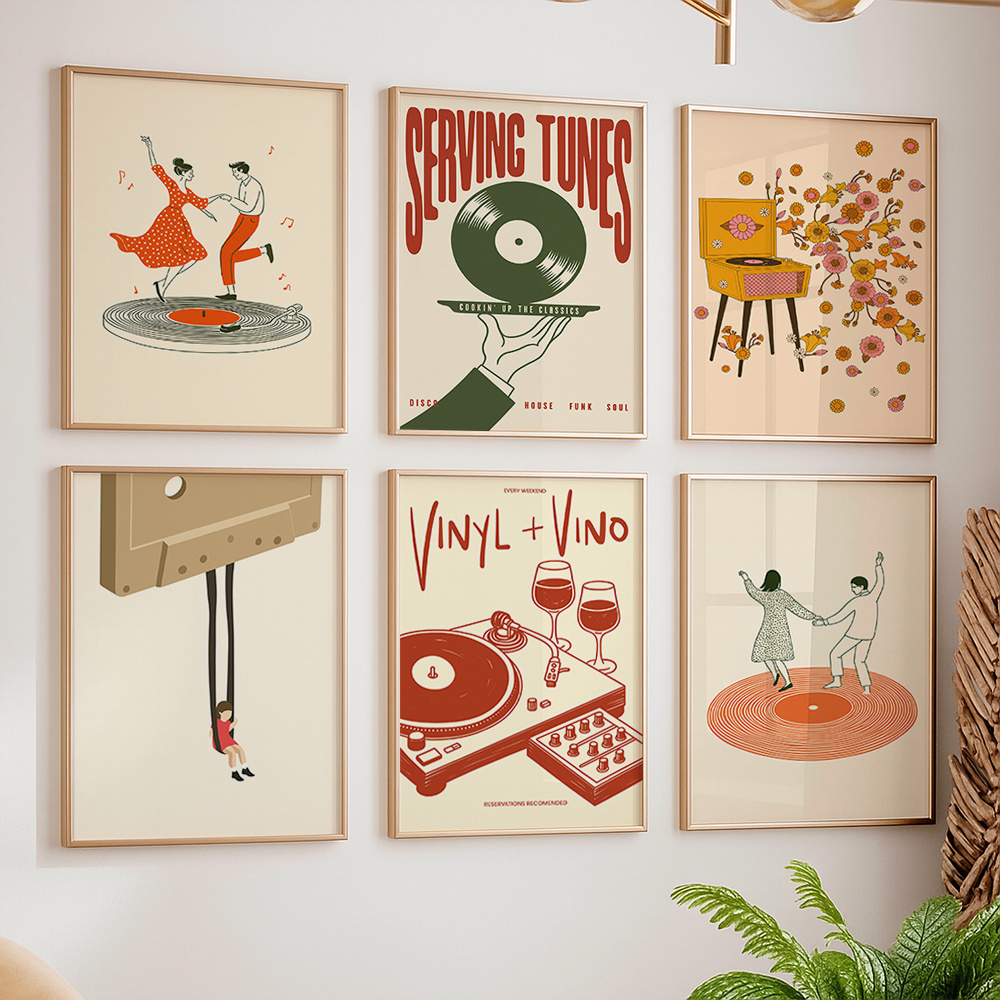 1pc Vintage Music Canvas Poste - Home Office Furniture 리뷰 및 가격