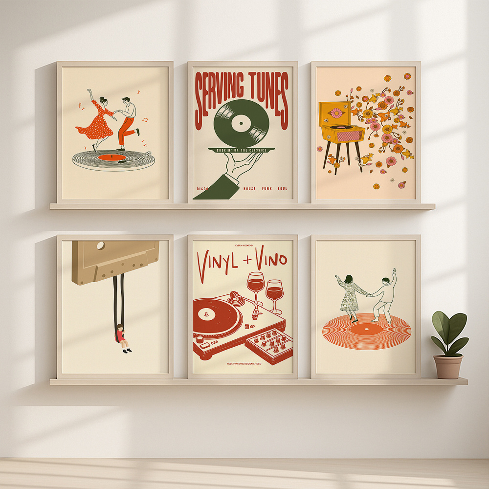 1pc Vintage Music Canvas Poste - Home Office Furniture 리뷰 및 가격