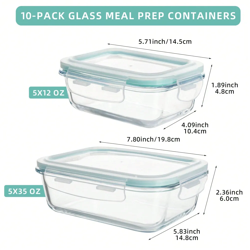 Pieces Glass Meal Prep Contain - Home Office Kitchen 리뷰 및 가격