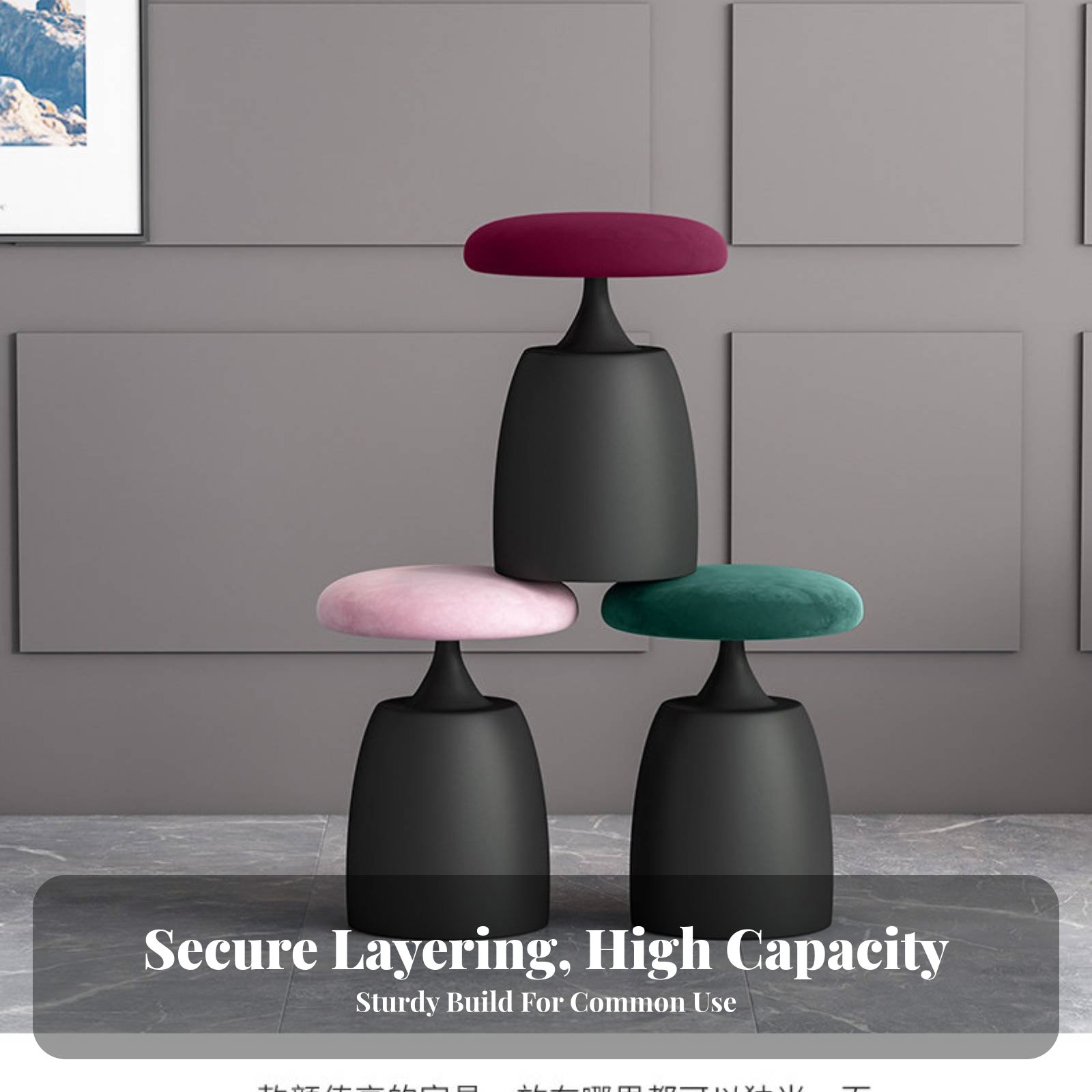 Round Upholstered Pouf Light L - Home Office Furniture 리뷰 및 가격