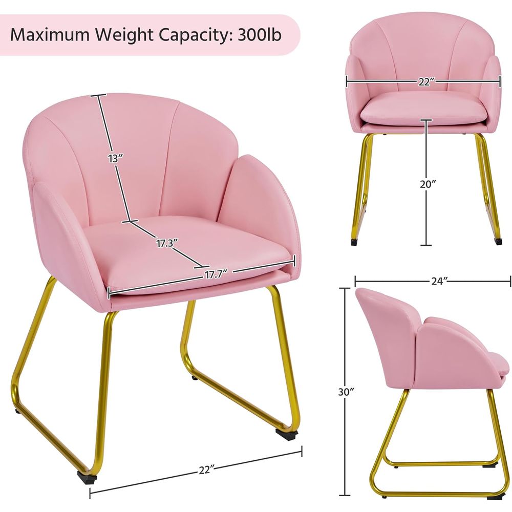 Pink PU Leather Vanity Chair w - Home Office Kitchen 리뷰 및 가격