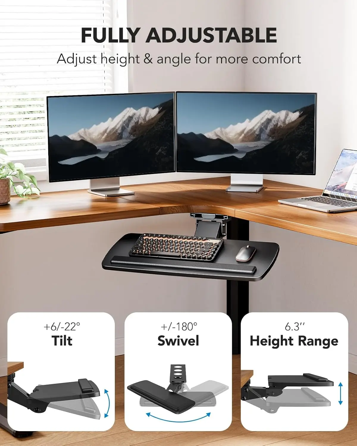 Under Desk Keyboard Tray Slide - Keyboard Tray Under Desk 리뷰 및 가격
