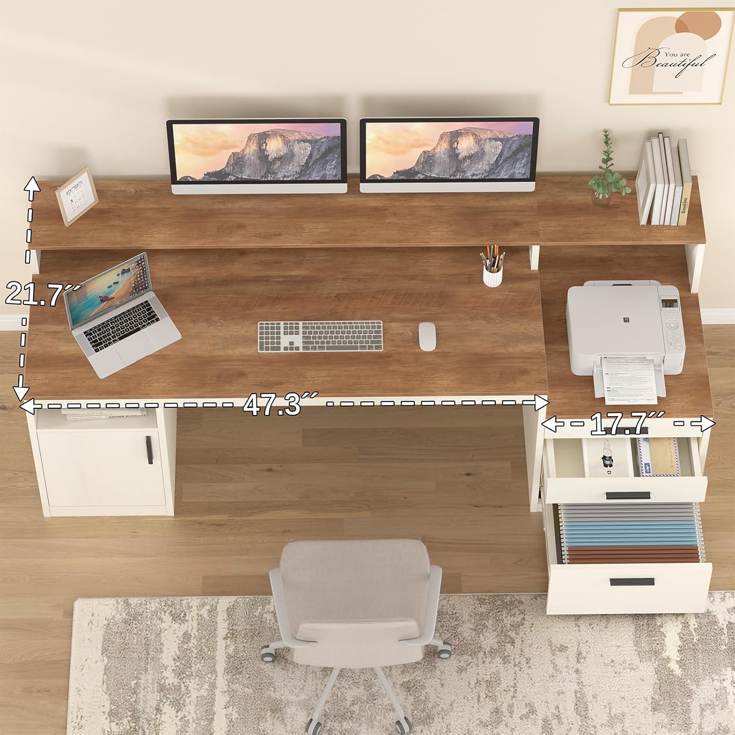 65 Inch Computer Desk with 3 D - Home Office 365 리뷰 및 가격